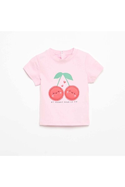 KIABI Printed Short-Sleeved T-shirt PINK