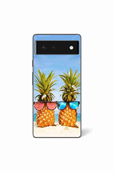 OEM Husa compatibila cu Google Pixel 6 Silicon Gel Tpu Model Beach Pinneaples
