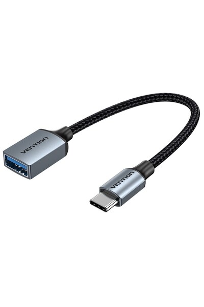 Vention Cablu OTG USB 3.0 Tip C tată la Tip A mamă, 0,15M, Gri, din Aliaj de ...