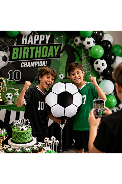 DODOMAR Soccer Ball Foil Balloon Black White 45 cm Party Ornament Decoration