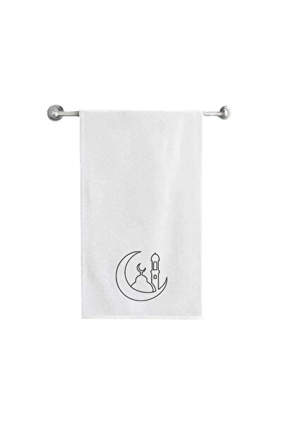 BYFT Iris Embroidered Bath Towel 70 x 140 Cm 600 GSM Soft Absorbent White Cot...