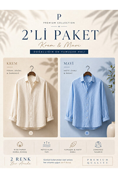 BASEL.CO Men's Oversize Muslin Fabric Shirt 100% Cotton - Washable and Non-Sh...