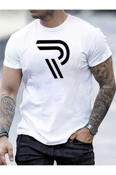 tkn your style Ανδρικό βαμβακερό μπλουζάκι με σχέδιο R Print Trend