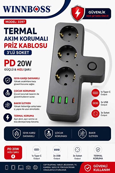 WINNBOSS termal akım korumalı priz