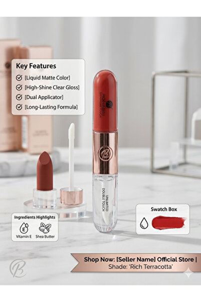 TUBBİ Touch Çift Taraflı Likit Ruj & Parlatıcı Gloss - No: 12 Rose Pink