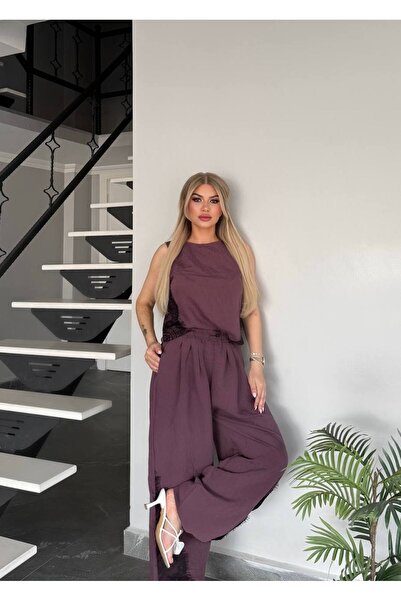Bella Belluci Sleeveless Lace Detailed Set