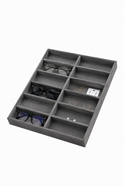 inteleven Domestic Production Havana Model Suede Fabric 36-38 cm Drawer Glass...