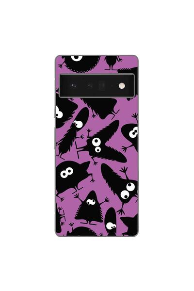 OEM Husa compatibila cu Google Pixel 6 Pro Silicon Gel Tpu Model Monstri Negri
