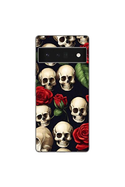 OEM Husa compatibila cu Google Pixel 6 Pro Silicon Gel Tpu Model Skulls and R...