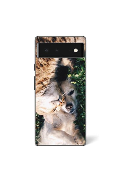 OEM Husa compatibila cu Google Pixel 6 Silicon Gel Tpu Model Caine si Pisica