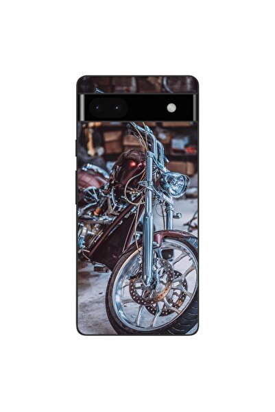 OEM Калъф, съвместим с Google Pixel 6A, силиконов гел TPU, модел Harley Garage