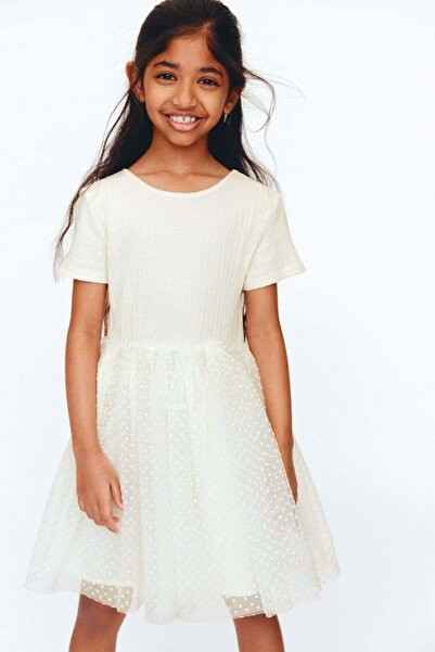H&M Flock-print tulle-skirt dress