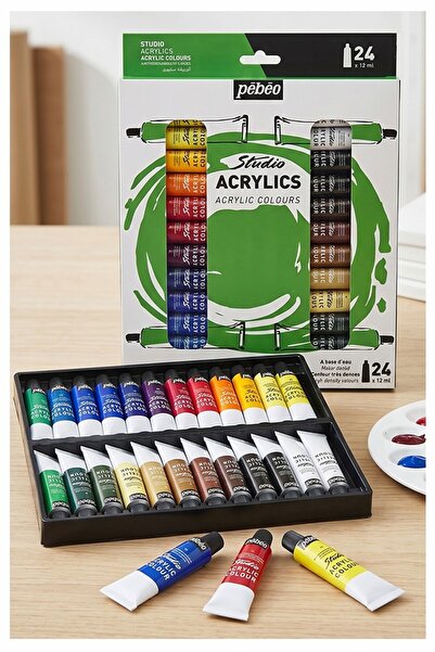 Artmaster Akrilik Boya 24 Renk 12 ml 1 Paket Pepeo Akrilik Boya Seti 24 lü Ah...