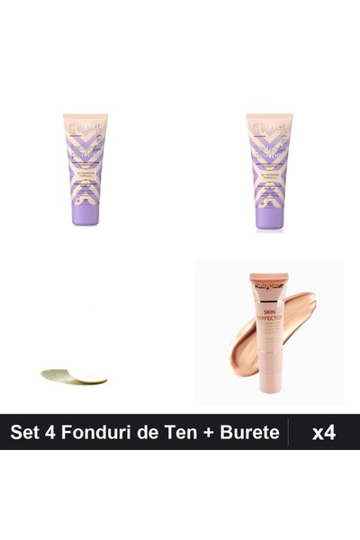 Eveline Set 4 Fonduri de Ten Better the Perfect + Ruby Rose, 2 Nuante, Burete...