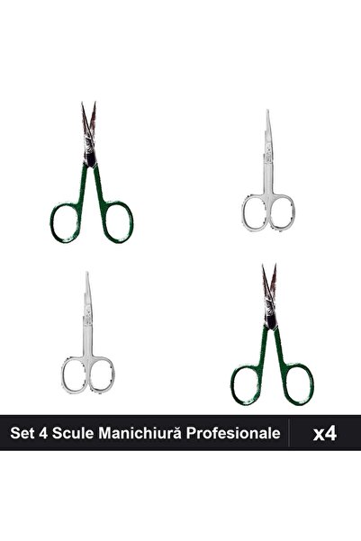 One Group Set 4 Scule Manichiura Profesionale, Forfecuță Cuticule și Unghii A...