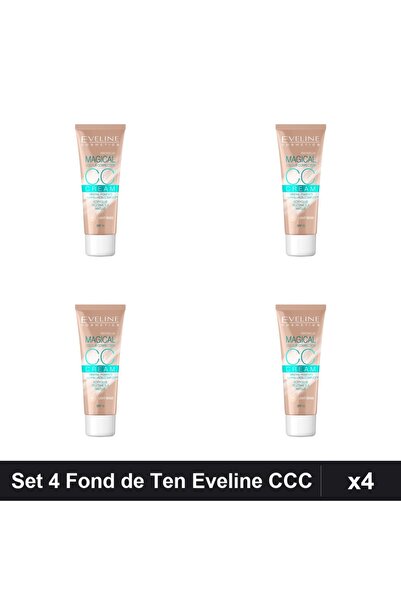 Eveline Set 4 Fond de Ten CCC Magical 50 Light-Beige 30ml, Acoperire Totală