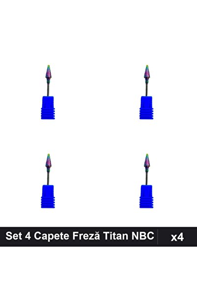NAİLS Set 4 Capete Freză Unghii Titan NBC Conic Chameleon, Manichiură Profesi...