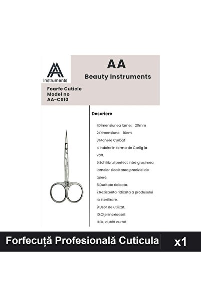 Makeup Forfecuță Profesională Cuticula AlAlzee AA-CS10, Clești Unghiere Manic...