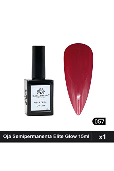 global fashion Ojă Semipermanentă Elite Glow 15ml, Gel Polish UV/LED, Nuanță 057