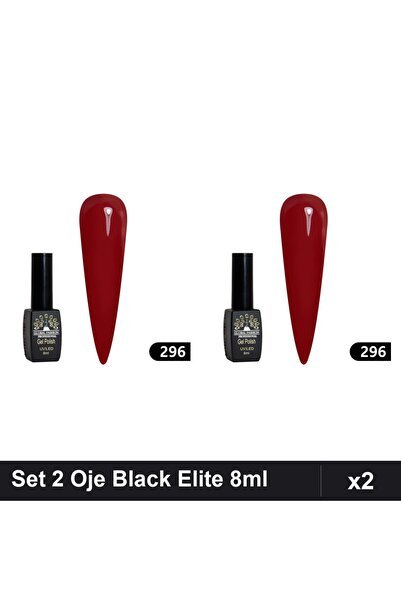 global fashion Set 2 Oje Semipermanente Black Elite 8ml, Manichiura UV/LED