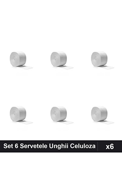 NAİLS Set 6 Servetele Unghii Celuloza 300 Bucati, Cleaner Remover Acetonă, Ma...