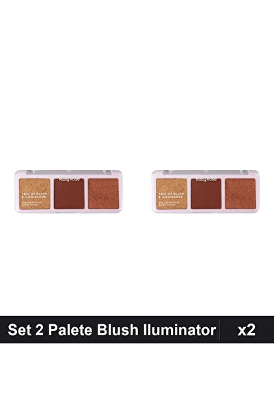 Ruby Rose Set 2 Palete Blush și Iluminator Dark Palette, Nuanțe Calde