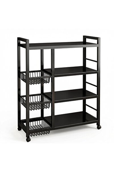 Vitakit Golden 4-Tier Metal Storage Shelf, Movable Wire Basket Organizer Rack...