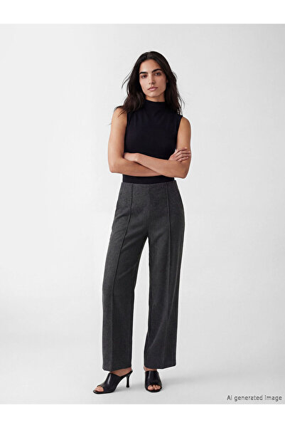 LC Waikiki Nevavm Women's Wide Leg Knitwear Pants with Elastic Waist and Diff...