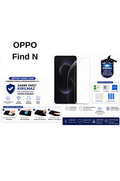 Astakos واقي شاشة OPPO Find N متوافق مع تقنية النانو الشفافة المقاومة للكسر و...