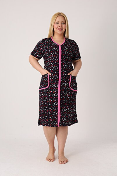 ROMEO LİFE Women's Plus Size 100% Cotton Combed Fabric Zippered Summer Dress ...