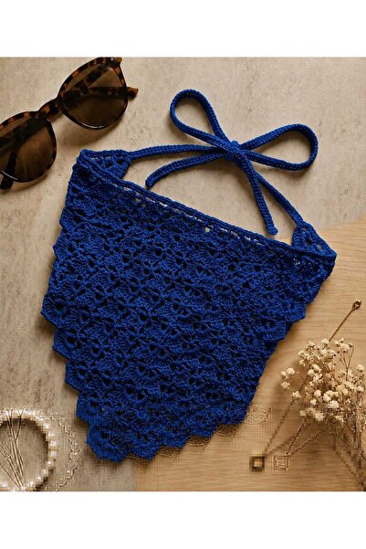 örgü Marsela Hand Knitted Bandana Colorful Summer Bandana