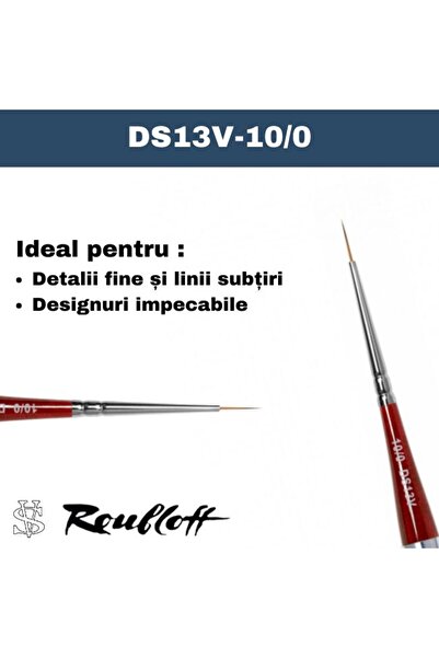 Roubloff Perie de unghii cu capac, DS13V Nr. 10/0, Păr sintetic