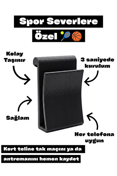 keysa Kort Teline Takılan Telefon Tutucu - Kortklip - Maç Antrenman Kayıt Apa...