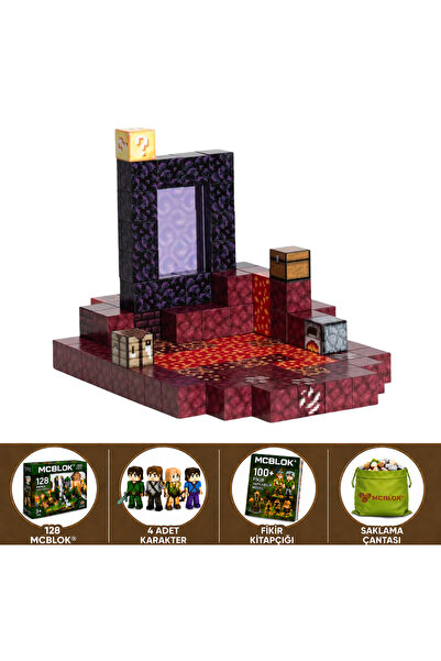 McBlok Minecraft Manyetik Portal Temalı Blok Oyuncak - 128 Parça