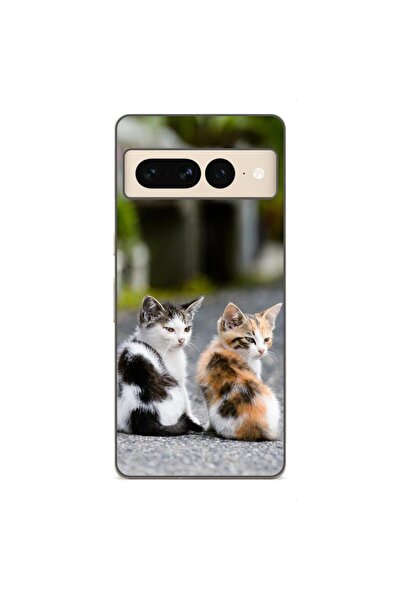 OEM Калъф, съвместим с Google Pixel 8 Pro, силиконов гел TPU с шарка на котенца