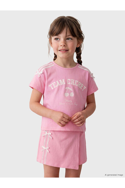 LC Waikiki Peak New Season Girls' Bow Detailed T-Shirt