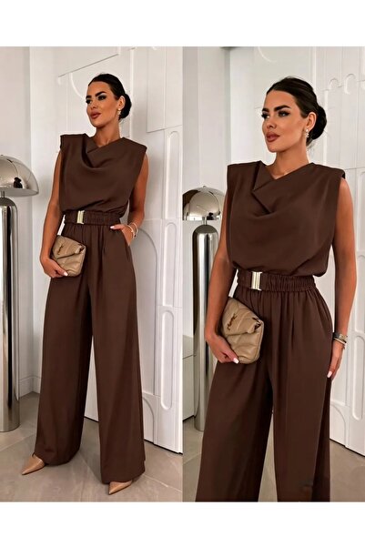 ADAMODA.RO Flared overalls with belt accessory