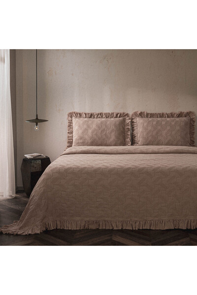 Ecocotton طقم غطاء سرير تانيا دبل بيكيه 100% قطن منسوج 260×240 سم