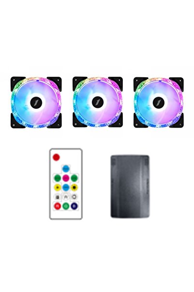 1stPlayer Set 3 ventilatoare 1stPlayer® Combo M1-D-bk aRGB, controller si tel...