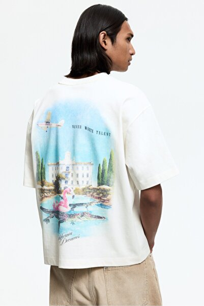 H&M Baskılı Tişört Loose Fit