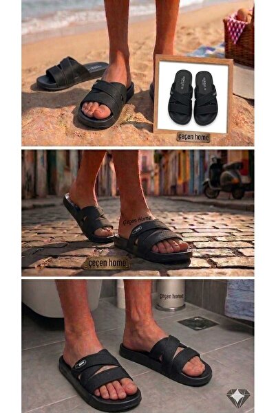 ÇEÇEN HOME Men's Open-Front Orthopedic Sole Slippers, Daily Comfortable Cloth...