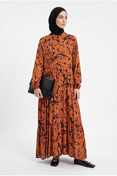 Armine TREND Buttoned Collar Patterned Dress