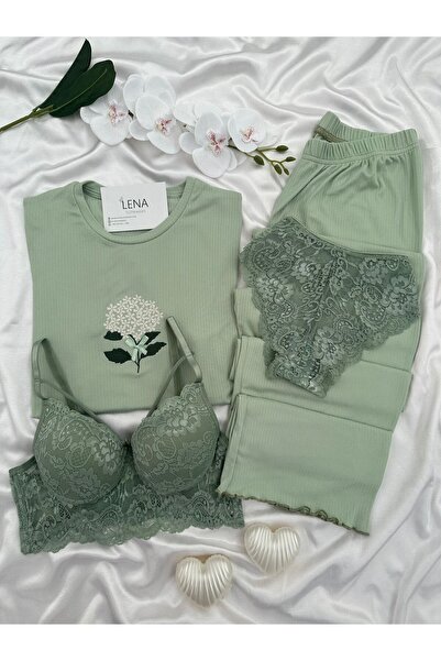 Lena Homewears Set de pijamale Oslo cu mâneci scurte, brodate în față, cu len...