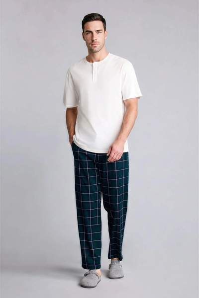 DeFacto H7123Axnv135 Navy Blue Regular Fit Short Sleeve 2-Piece Set