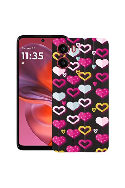 bestcase Θήκη για Motorola Moto E15 / Moto G05, Χαριτωμένα Καρδιές, Λεπτή Σιλ...