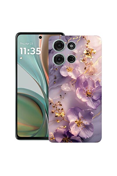 bestcase Ултра тънък TPU калъф, съвместим с Motorola Edge 50 Pro, Флорален - ...