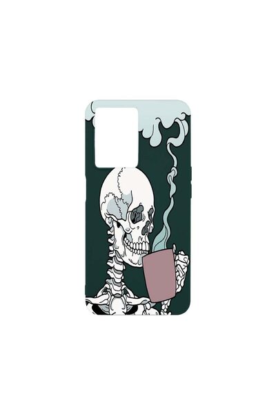bestcase Λεπτή Θήκη Σιλικόνης 0.8MM, Συμβατή με OPPO A77s, Σχέδιο Κρανίο, Ανθ...