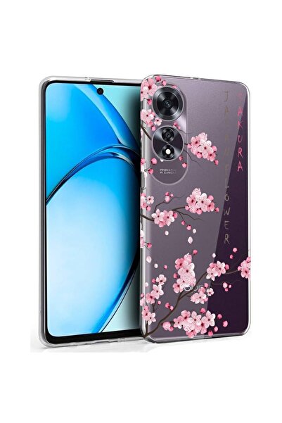 bestcase ¬Æ Husa pentru OPPO A60 4G, Clear Silicon 2MM, Cherry Blossom, Antis...