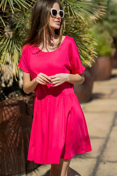 Awama Dress A517, Awama, Polyester, Fuchsia, L INTL