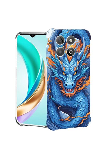 bestcase Съвместим калъф за Honor X8C, Удароустойчив 1.5ММ, Син дракон, Защит...